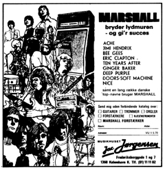 Marshall annonce, maj 1970